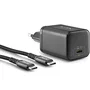 CARGADOR PARED GaN + CABLE 1.5 M USB-C + 8 CLAVIJAS HP 65W NEGRO NGS